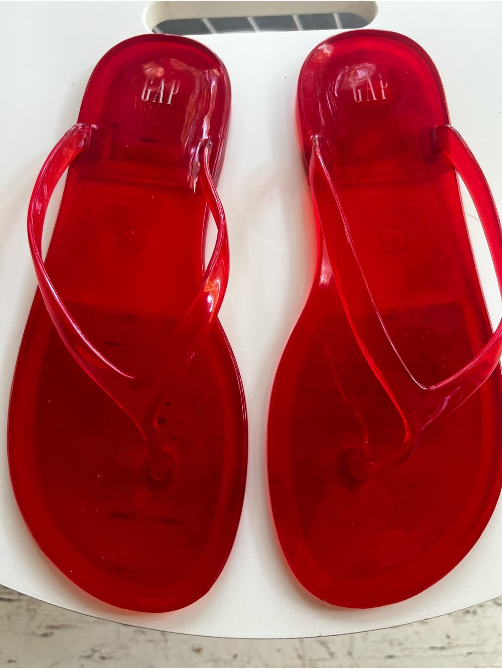 GAP Red Jelly Flip Flops